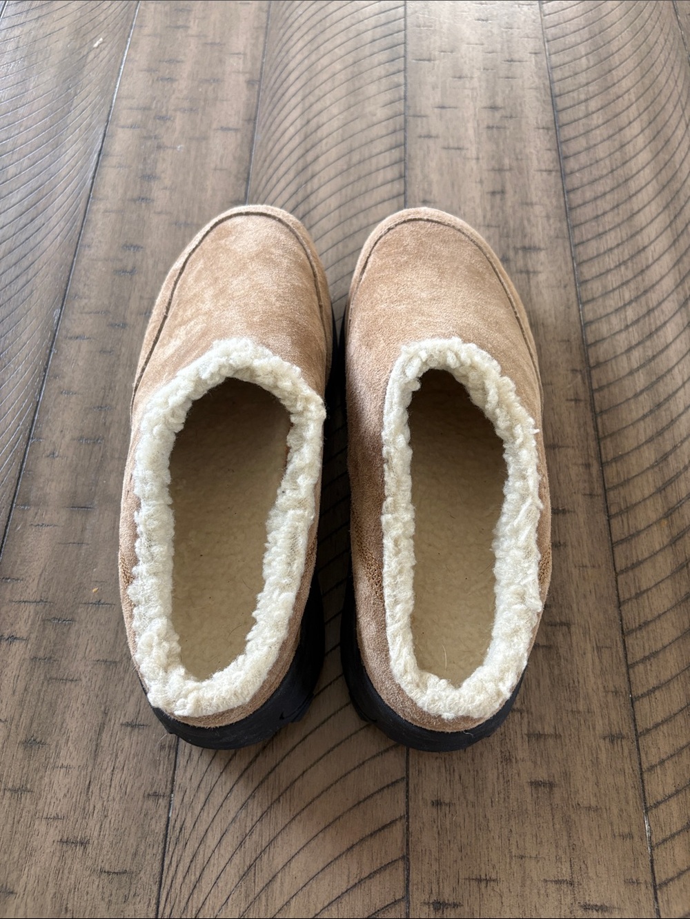 Merrell Tan Suede Fleece-Lined Slip-On Mules - Picture 3 of 5